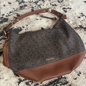Calvin Klein Monogram Brown Shoulder Bag